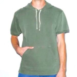 American Apparel Unisex French Terry Faded Lieutenant Short Sleeve Hoodie